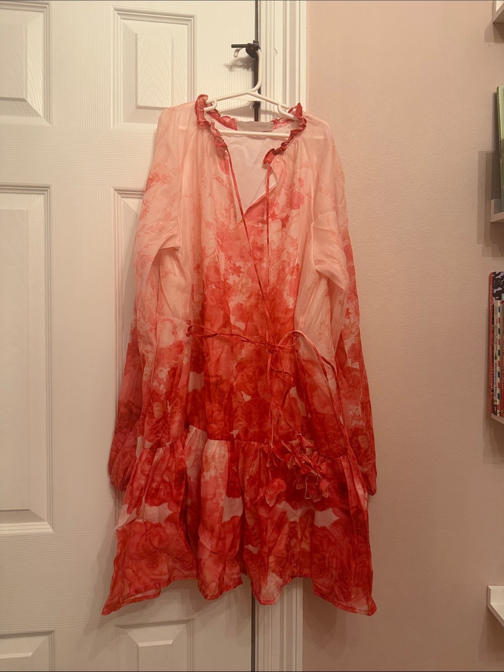 Mini Dress with Red Floral Fade